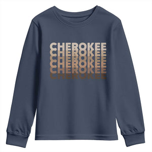 Vintage Cherokee Native Pride Stacked Typography Youth Sweatshirt