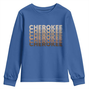 Vintage Cherokee Native Pride Stacked Typography Youth Sweatshirt