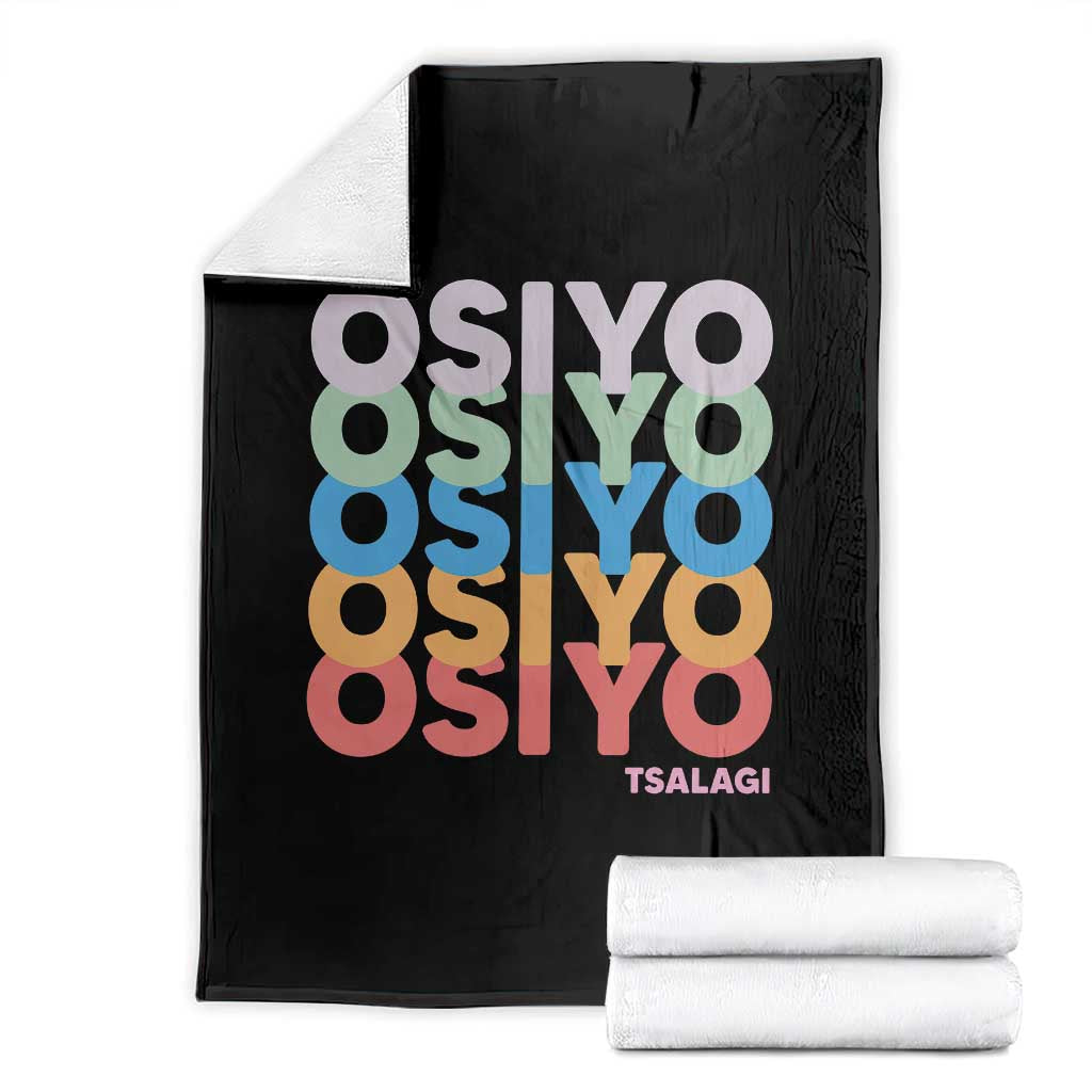 Osiyo Tsalagi Cherokee Native American Pride Throw Blanket Retro Stacked Typography