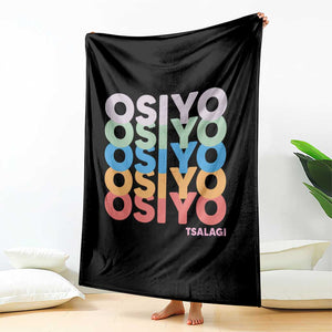 Osiyo Tsalagi Cherokee Native American Pride Throw Blanket Retro Stacked Typography