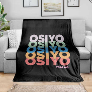 Osiyo Tsalagi Cherokee Native American Pride Throw Blanket Retro Stacked Typography