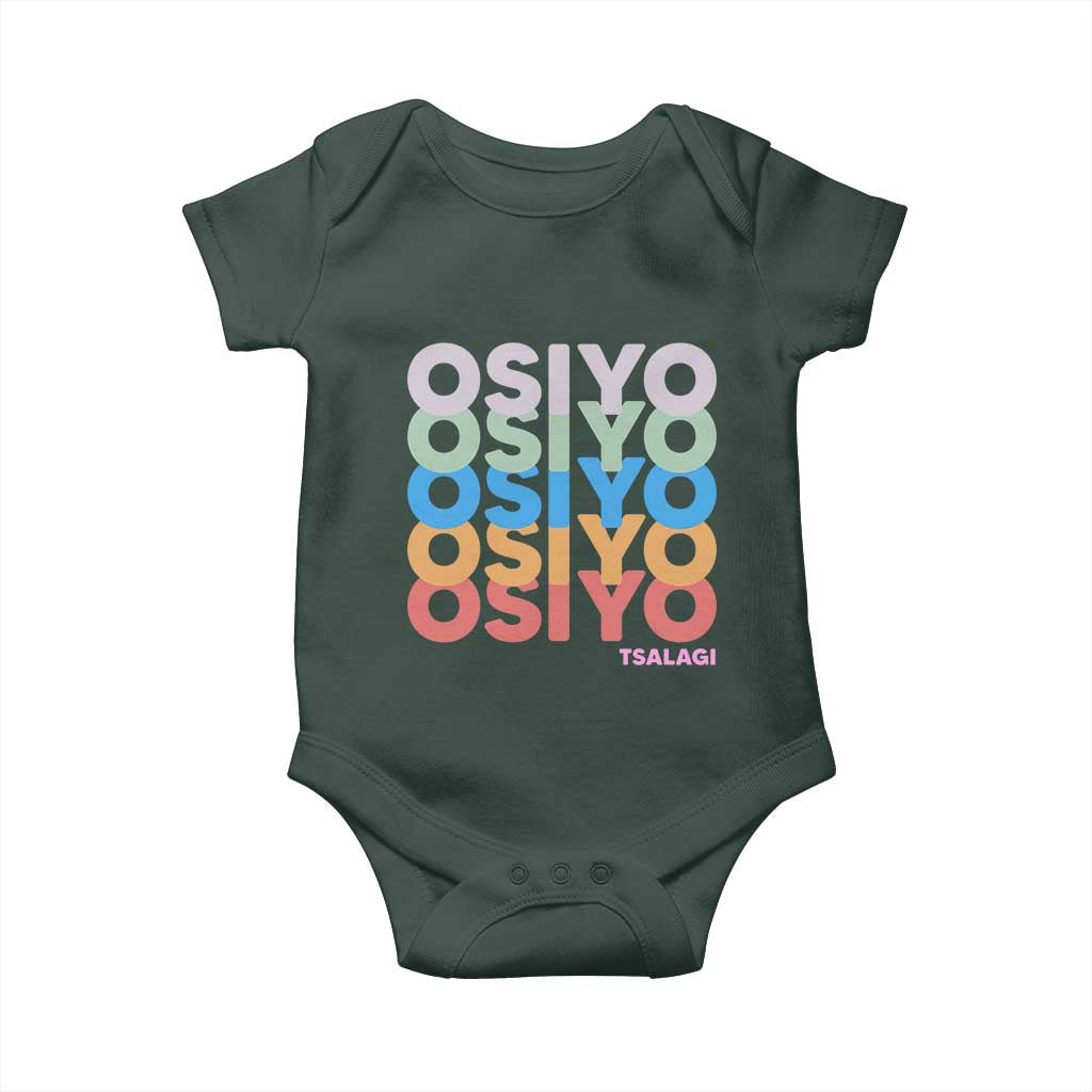 Osiyo Tsalagi Cherokee Native American Pride Baby Onesie Retro Stacked Typography