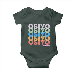 Osiyo Tsalagi Cherokee Native American Pride Baby Onesie Retro Stacked Typography