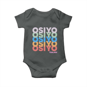 Osiyo Tsalagi Cherokee Native American Pride Baby Onesie Retro Stacked Typography