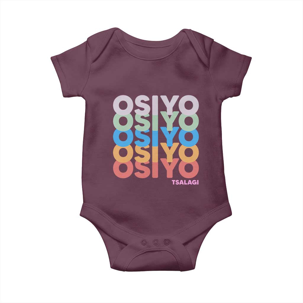 Osiyo Tsalagi Cherokee Native American Pride Baby Onesie Retro Stacked Typography