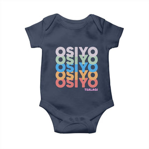 Osiyo Tsalagi Cherokee Native American Pride Baby Onesie Retro Stacked Typography