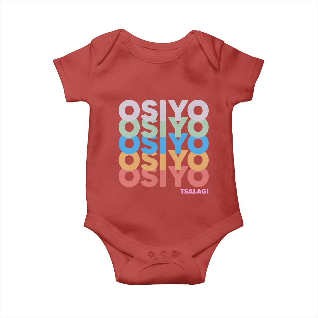 Osiyo Tsalagi Cherokee Native American Pride Baby Onesie Retro Stacked Typography