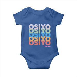 Osiyo Tsalagi Cherokee Native American Pride Baby Onesie Retro Stacked Typography