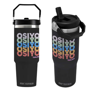 Osiyo Tsalagi Cherokee Native American Pride Flip Straw Tumbler Retro Stacked Typography