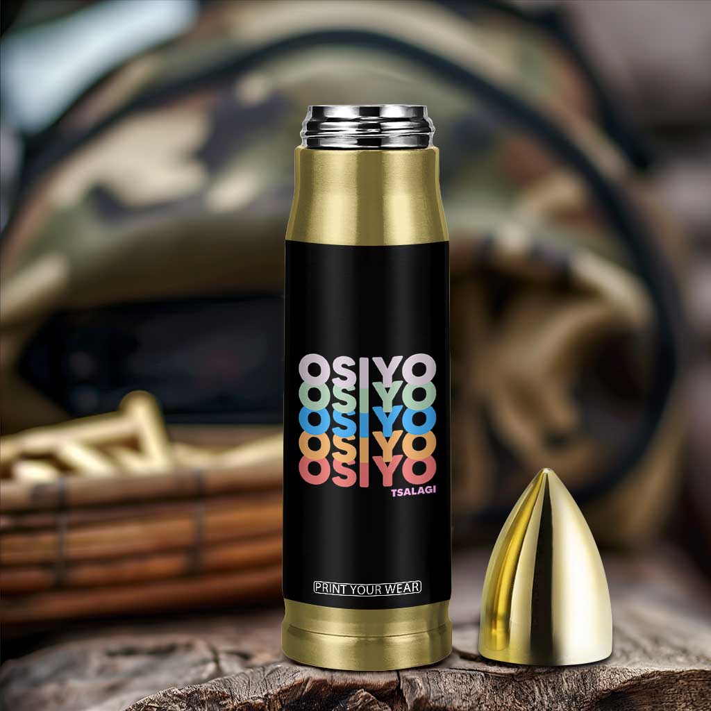 Osiyo Tsalagi Cherokee Native American Pride Bullet Tumbler Retro Stacked Typography