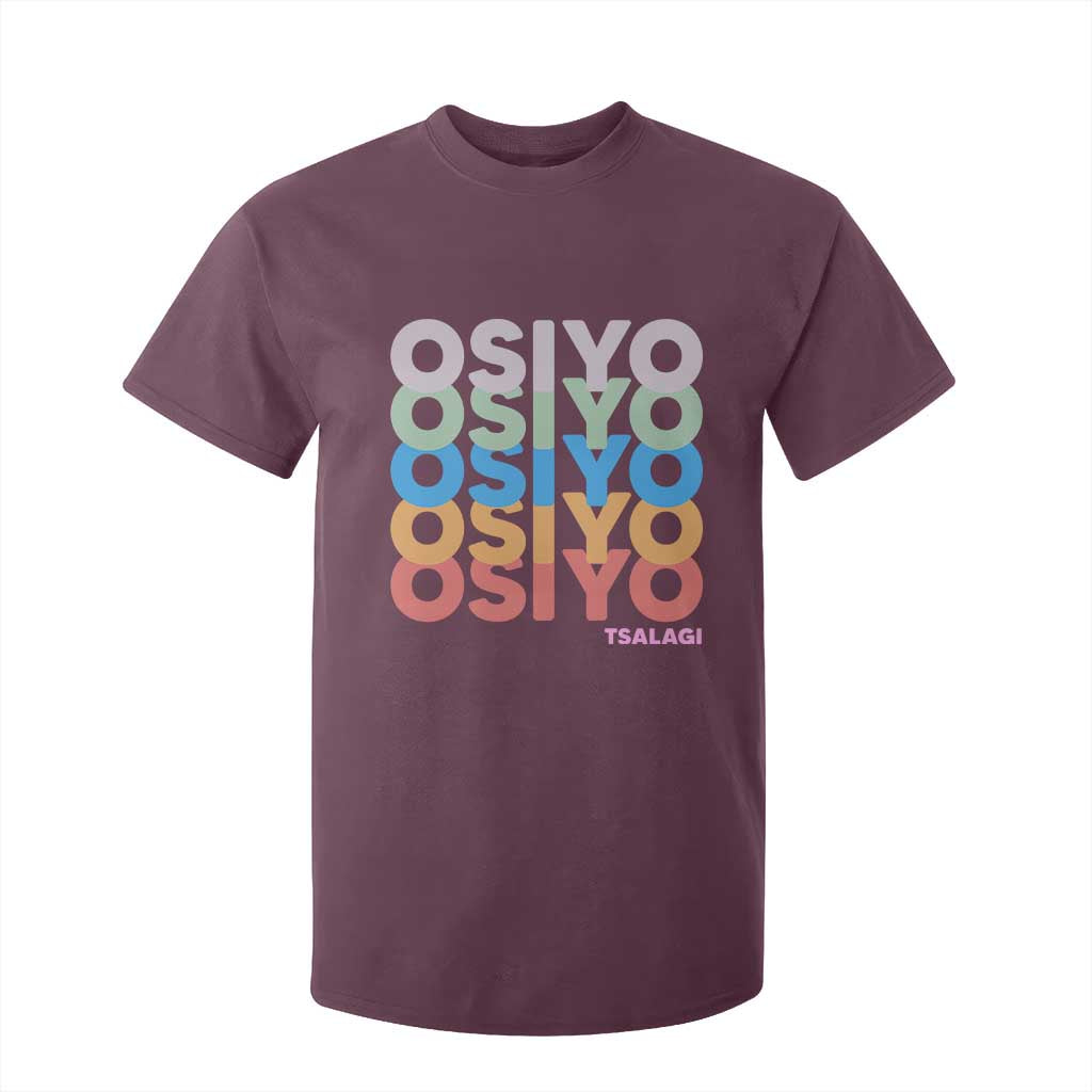Osiyo Tsalagi Cherokee Native American Pride T Shirt For Kid Retro Stacked Typography