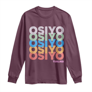Osiyo Tsalagi Cherokee Native American Pride Long Sleeve Shirt Retro Stacked Typography