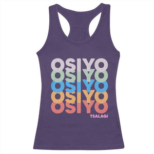 Osiyo Tsalagi Cherokee Native American Pride Racerback Tank Top Retro Stacked Typography
