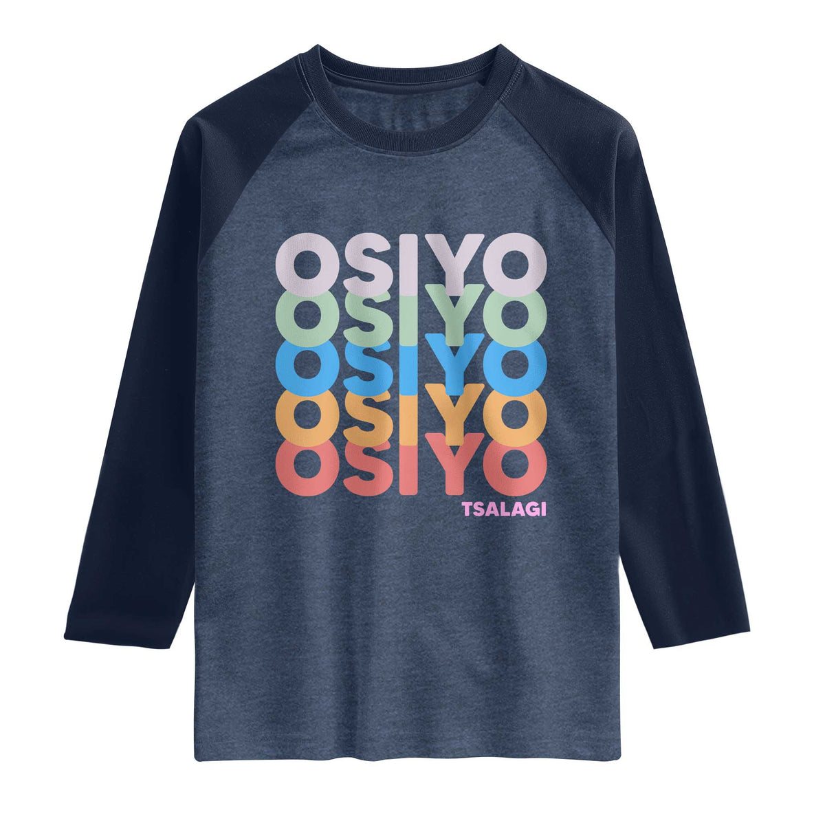 Osiyo Tsalagi Cherokee Native American Pride Raglan Shirt Retro Stacked Typography