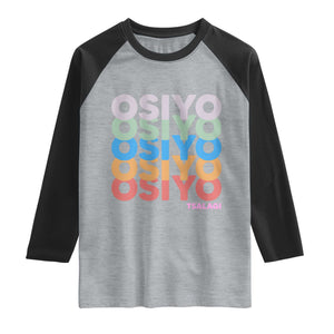 Osiyo Tsalagi Cherokee Native American Pride Raglan Shirt Retro Stacked Typography