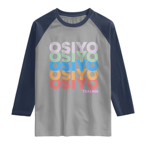 Osiyo Tsalagi Cherokee Native American Pride Raglan Shirt Retro Stacked Typography