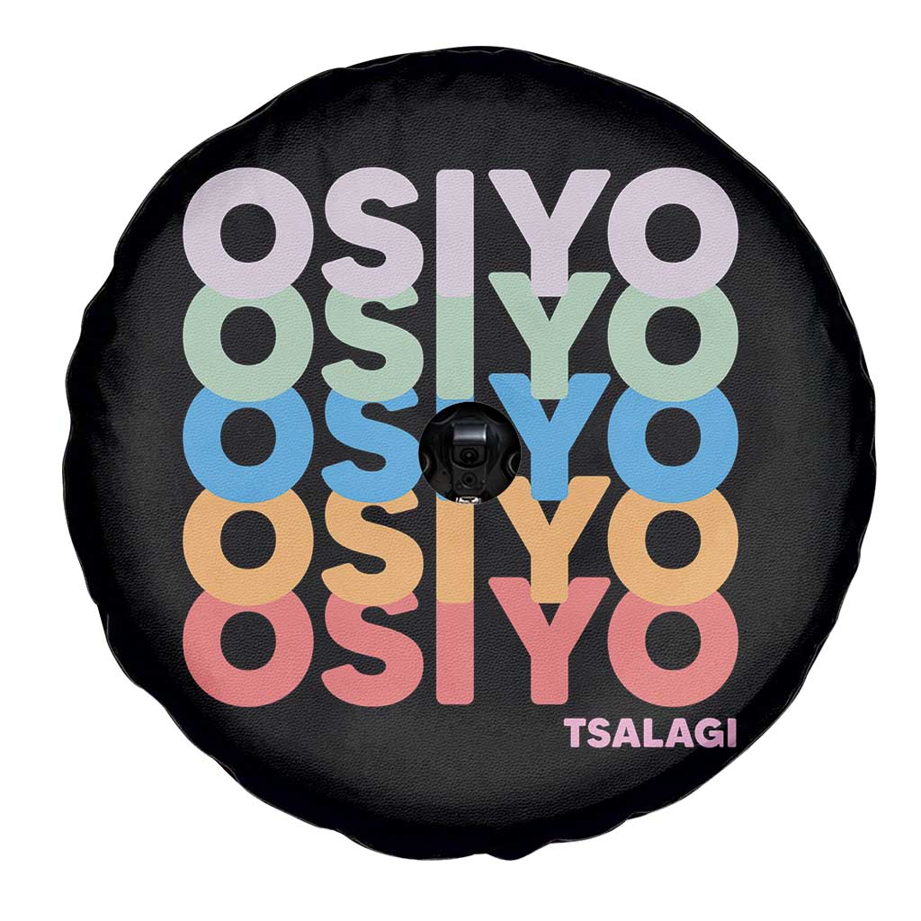 Osiyo Tsalagi Cherokee Native American Pride Spare Tire Cover Retro Stacked Typography