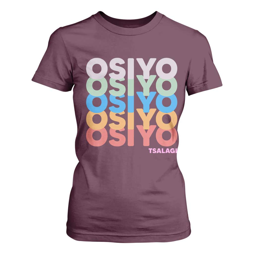 Osiyo Tsalagi Cherokee Native American Pride T Shirt For Women Retro Stacked Typography