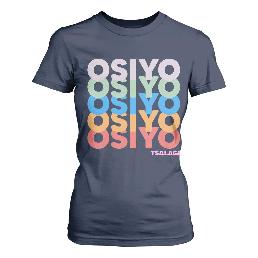 Osiyo Tsalagi Cherokee Native American Pride T Shirt For Women Retro Stacked Typography
