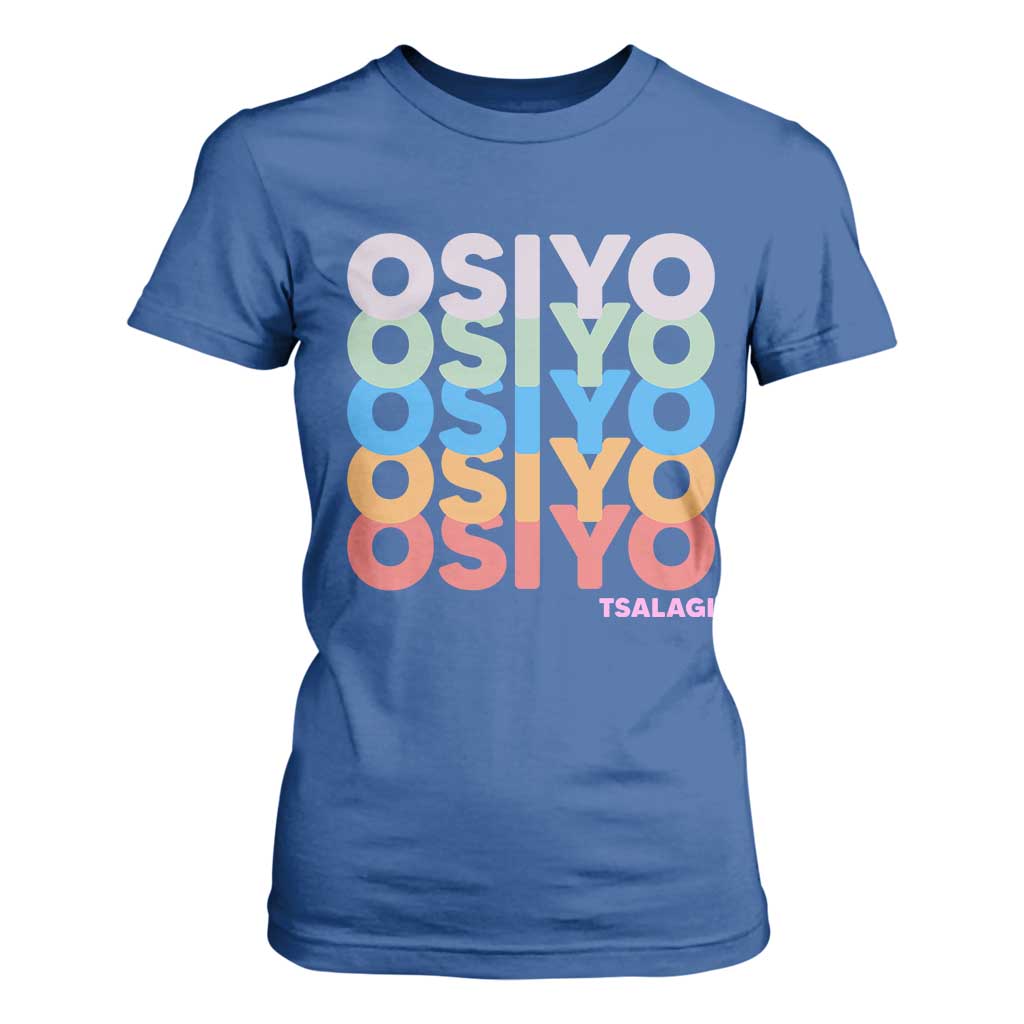 Osiyo Tsalagi Cherokee Native American Pride T Shirt For Women Retro Stacked Typography