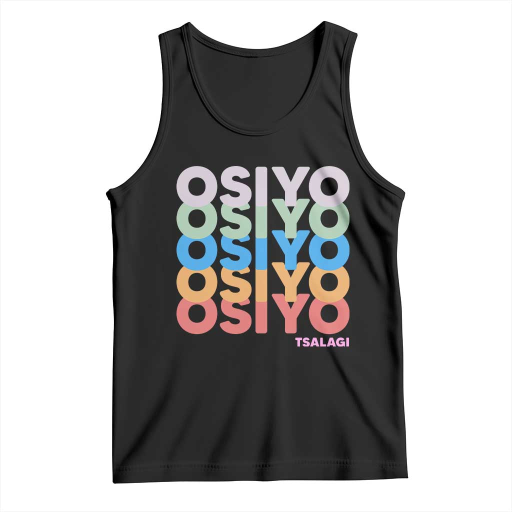 Osiyo Tsalagi Cherokee Native American Pride Tank Top Retro Stacked Typography