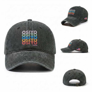 Osiyo Tsalagi Cherokee Native American Pride Washed Cotton Baseball Cap Retro Stacked Typography