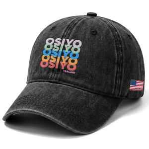 Osiyo Tsalagi Cherokee Native American Pride Washed Cotton Baseball Cap Retro Stacked Typography