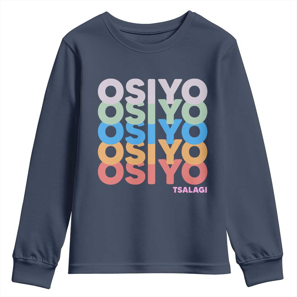 Osiyo Tsalagi Cherokee Native American Pride Youth Sweatshirt Retro Stacked Typography