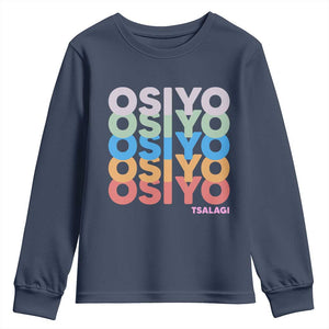 Osiyo Tsalagi Cherokee Native American Pride Youth Sweatshirt Retro Stacked Typography