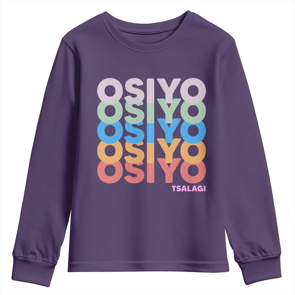 Osiyo Tsalagi Cherokee Native American Pride Youth Sweatshirt Retro Stacked Typography