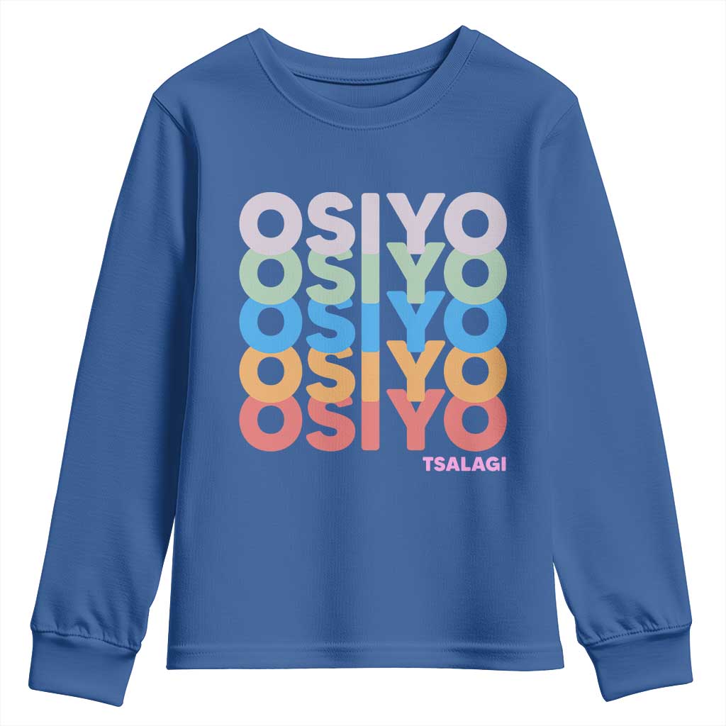 Osiyo Tsalagi Cherokee Native American Pride Youth Sweatshirt Retro Stacked Typography