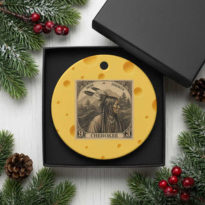 Cherokee Pride Strength Ceramic Ornament Native American Vintage Postage Stamp Graphic
