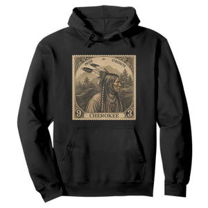 Cherokee Pride Strength Hoodie Native American Vintage Postage Stamp Graphic