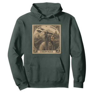 Cherokee Pride Strength Hoodie Native American Vintage Postage Stamp Graphic
