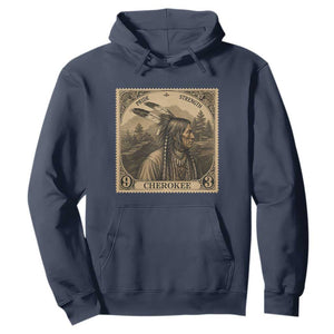 Cherokee Pride Strength Hoodie Native American Vintage Postage Stamp Graphic