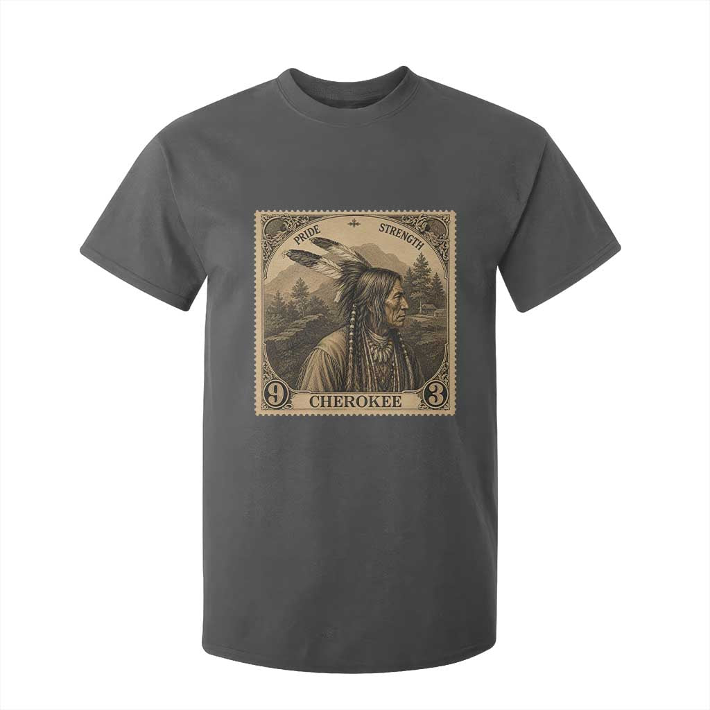 Cherokee Pride Strength T Shirt For Kid Native American Vintage Postage Stamp Graphic