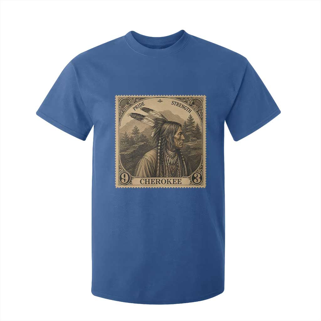 Cherokee Pride Strength T Shirt For Kid Native American Vintage Postage Stamp Graphic
