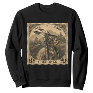 Cherokee Pride Strength Sweatshirt Native American Vintage Postage Stamp Graphic