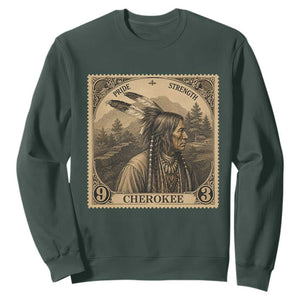 Cherokee Pride Strength Sweatshirt Native American Vintage Postage Stamp Graphic