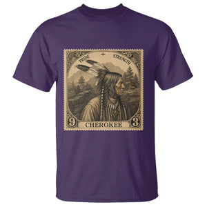 Cherokee Pride Strength T Shirt Native American Vintage Postage Stamp Graphic