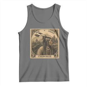 Cherokee Pride Strength Tank Top Native American Vintage Postage Stamp Graphic