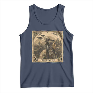 Cherokee Pride Strength Tank Top Native American Vintage Postage Stamp Graphic