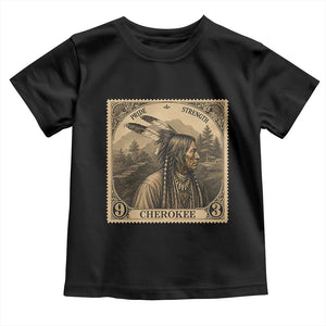 Cherokee Pride Strength Toddler T Shirt Native American Vintage Postage Stamp Graphic