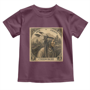 Cherokee Pride Strength Toddler T Shirt Native American Vintage Postage Stamp Graphic