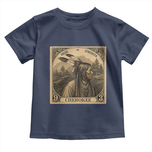 Cherokee Pride Strength Toddler T Shirt Native American Vintage Postage Stamp Graphic