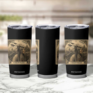 Cherokee Pride Strength Tumbler Cup Native American Vintage Postage Stamp Graphic