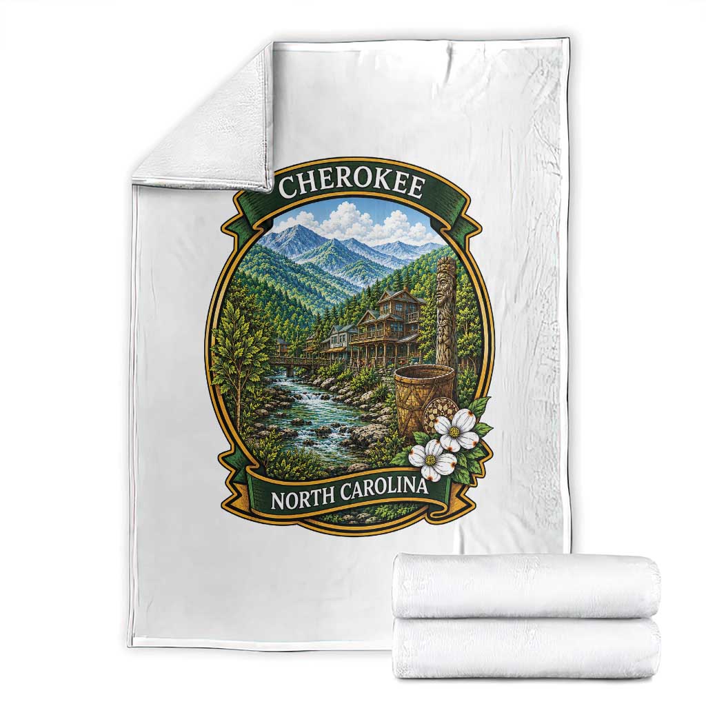 Vintage Great Smoky Mountains Throw Blanket Cherokee North Carolina Landscape