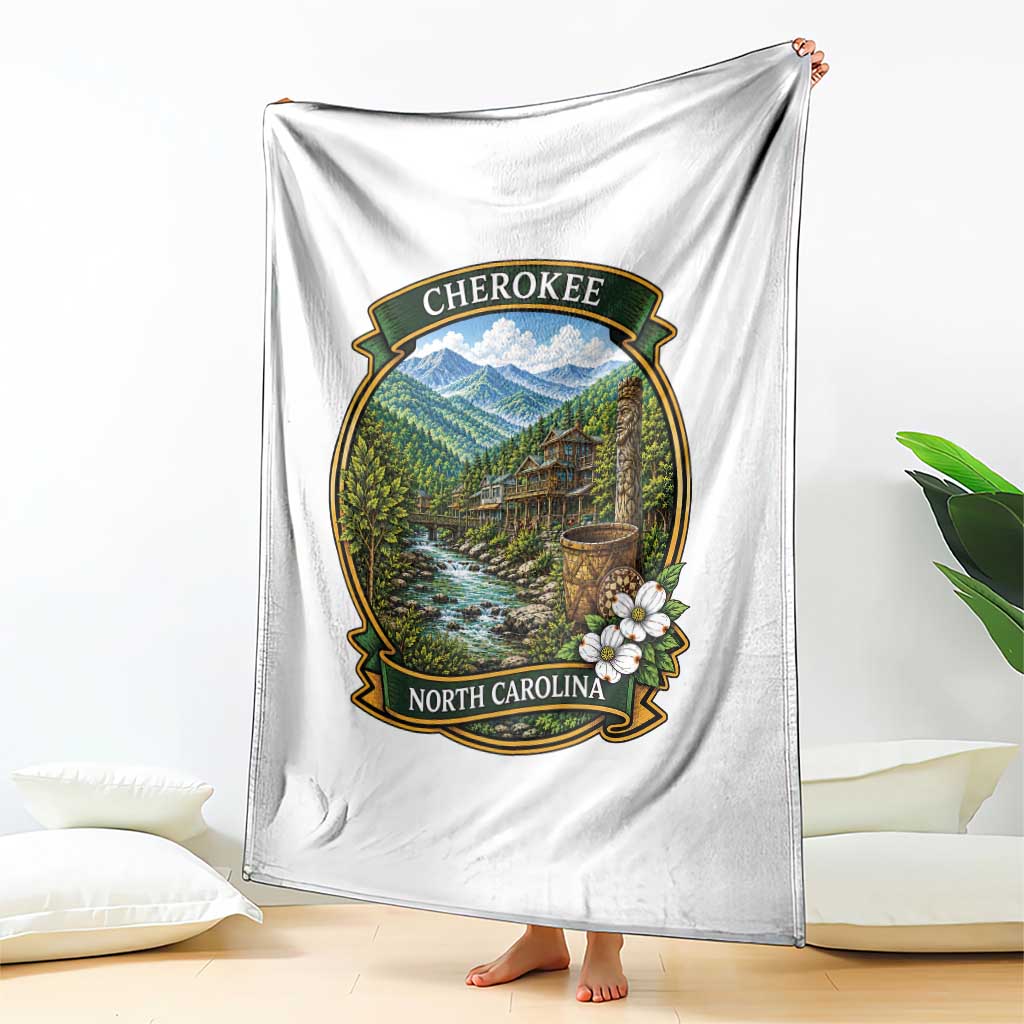 Vintage Great Smoky Mountains Throw Blanket Cherokee North Carolina Landscape