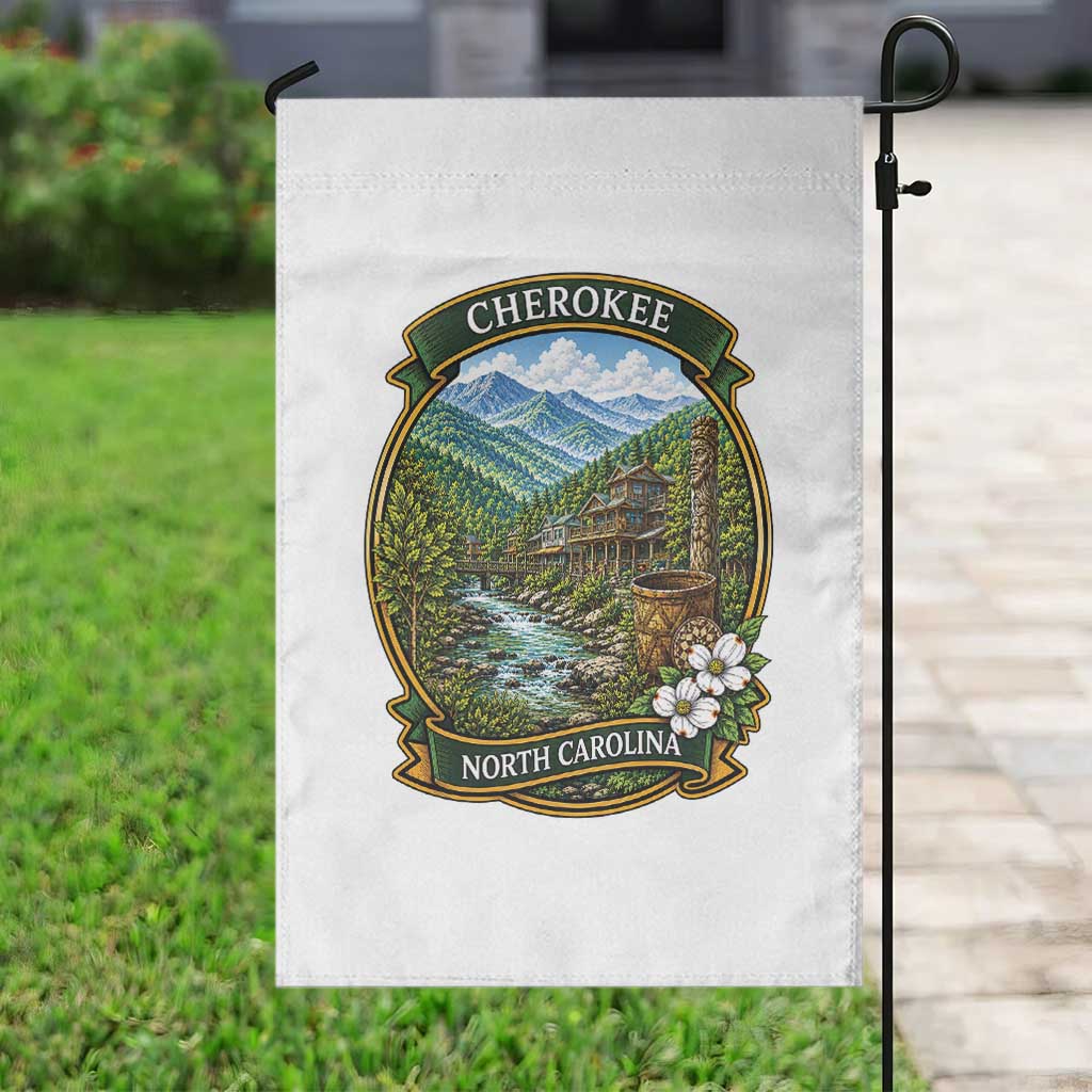 Vintage Great Smoky Mountains Garden Flag Cherokee North Carolina Landscape