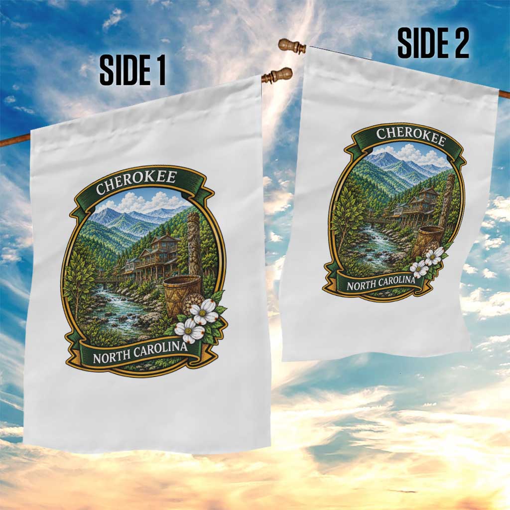 Vintage Great Smoky Mountains Garden Flag Cherokee North Carolina Landscape